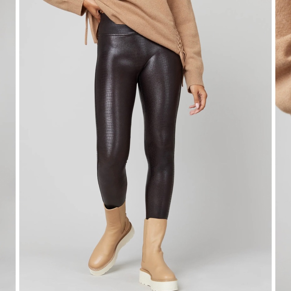 Spanx Faux Leather Croc Shine Leggings